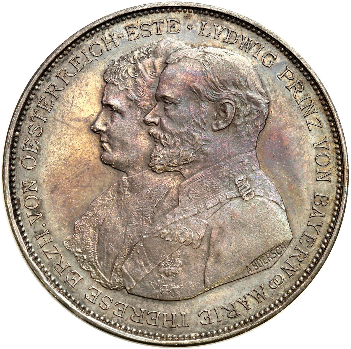 Niemcy. Bawaria Luitpold, Prinzregent 1886-1912, 1893, Medal srebro